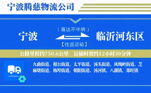 宁波到临沂河东区物流公司